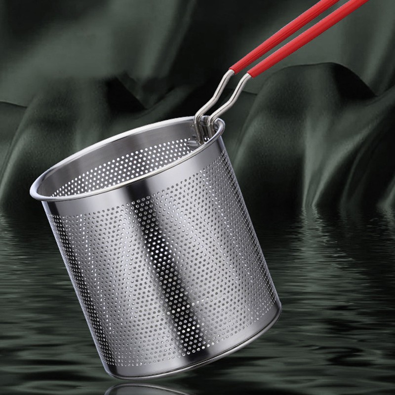 Stainless Steel Deep Fryer Pan Durable Portable Mini Long Handle
