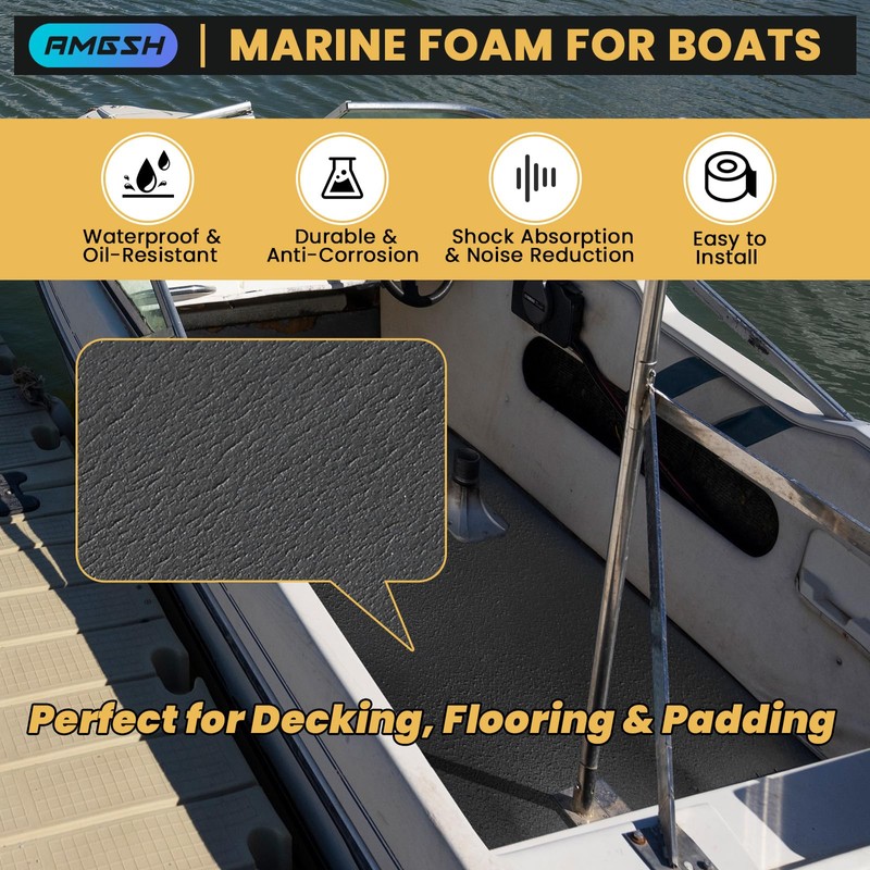 AMGSH Sponge Neoprene with Adhesive Foam Rubber Sheet, 1/4" T