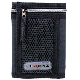 Lorenz Sports Velcro Canvas Wallet Mens/Boys Convenient Zip – N Grey