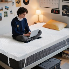 3 Inch Twin Size Gel Memory Foam Mattress Topper High Density Cooling Pad Pressure Relief Bed Topper with Removable & Washable Cover