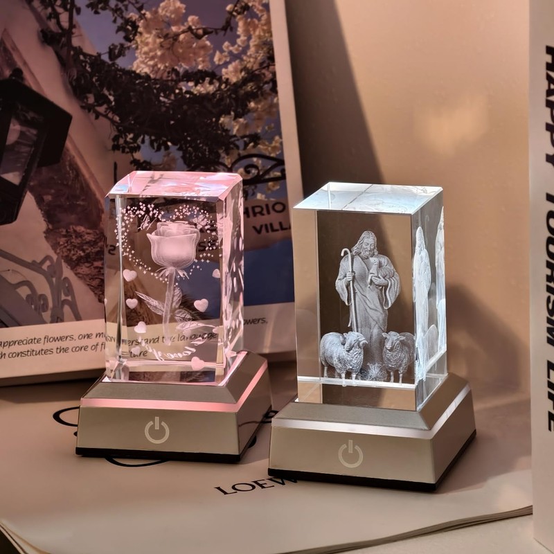 vskikris Museum-Style Lighting Base for Feng Shui Crystals - USB/Battery