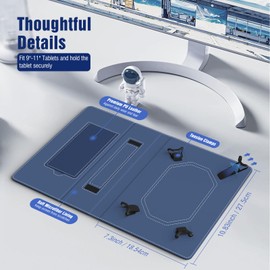 TiMOVO Universal Case for Revvl Tab 2 Tablet with Pen Loop, Lightweight Folding Stand Cover with Hand Strap for All 9"-11" Touchscreen Tablet, Navy Blue