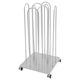 SEANESZTI Hanger Organizer Stacker, 4 in 1 Hanger Rack Stand with Wheels, Clothes Hanger Storage Rack, Clothes Hanger Organizer Stand for Closet Laundry Room, Commercial Hanger Storage, Sliver