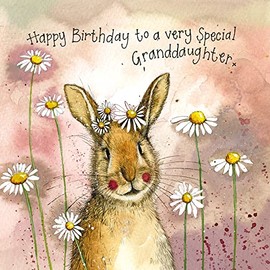 Alex Clark Art Happy Birthday to a special Granddaughter Rabbit Foil Card