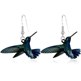 QLUYCKW Novelty Parrot Bird Dangle Drop Earrings for Women Acrylic Creative Cool Eagle Hummingbird Owl Dove Earrings Cute Animal Summer Jewelry Gifts (Hummingbird 002)