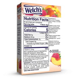 Welch's Strawberry Peach Singles To Go Drink Mix, 0.48 OZ (Pack of 16)