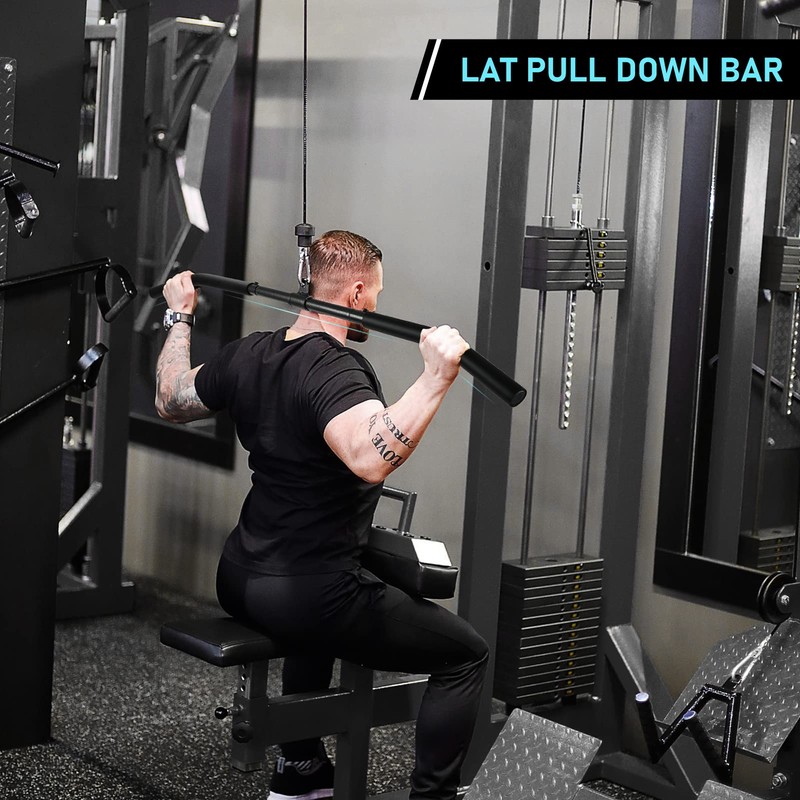 LAT Pull Down Bar, Detachable LAT Pulldown Attachment with Swivel