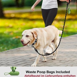 Slip Lead with Pull Stop, Pet Reflective Rope Lead, 150 cm, Moxon Lead, Soft Padded Handle, 10 mm for Medium Dogs (Black, 150 cm)