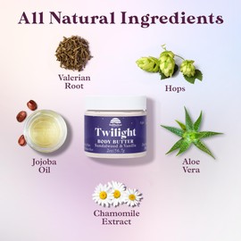 PURPLE CANYON SolButter 2 oz Twilight Night Cream | Hops and Valerian Root Body Butter | Vanilla Sandalwood Body Cream for Self Care