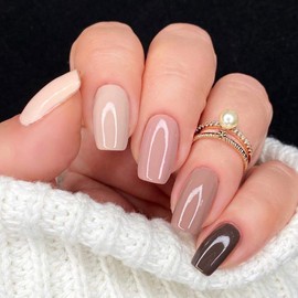 Vishine Gel Nail Polish Set, Soak Off UV LED Nude Maroon Gel Nail Polish Color Set Of 6pcs X 8ml