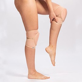 Queen Wear – Natural – Pole Dance Knee Pads – Perfect Woman Protection for Ballet Modern Dance and Indoor Sports (XXL)