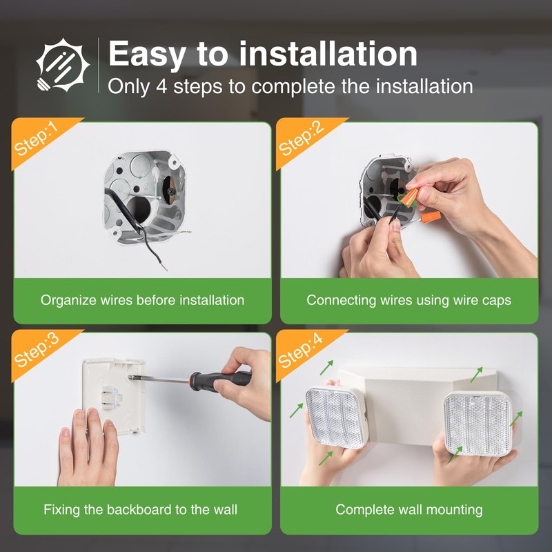 FREELICHT 6 Pack LED Emergency Light for Business, LED Emergency