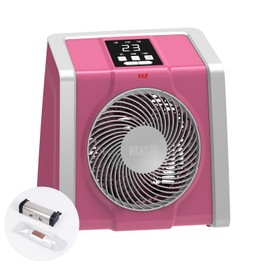 HEATIT Space Heater with Remote for Indoor, Digital Display with Thermostat, 1-12H Timer, Fan Mode,1500W/750W, Electric Space Heater for Office, Bedroom,Pink