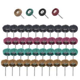 DQZSY 40 Pieces Abrasive Wheels, 1" (25mm) Abrasive Buffing Polishing Wheels Set For Dremel Rotary Tools-1/8"(3mm) Shank