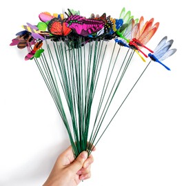 Tuxiaobu 36 PCS DIY Butterfly Dragonfly Bee Set 3D Removable Gardening/Floral/Party Indoor Outdoor Yard Garden Flower Pot Decorations - Thanksgiving Christmas Whimsical Gifts for Kindergarten