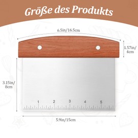 Hurifeng Stainless Steel Dough Cutter - Pizza Accessories & Bread Baking Utensils - Kitchen Scraper & Dough Scoop