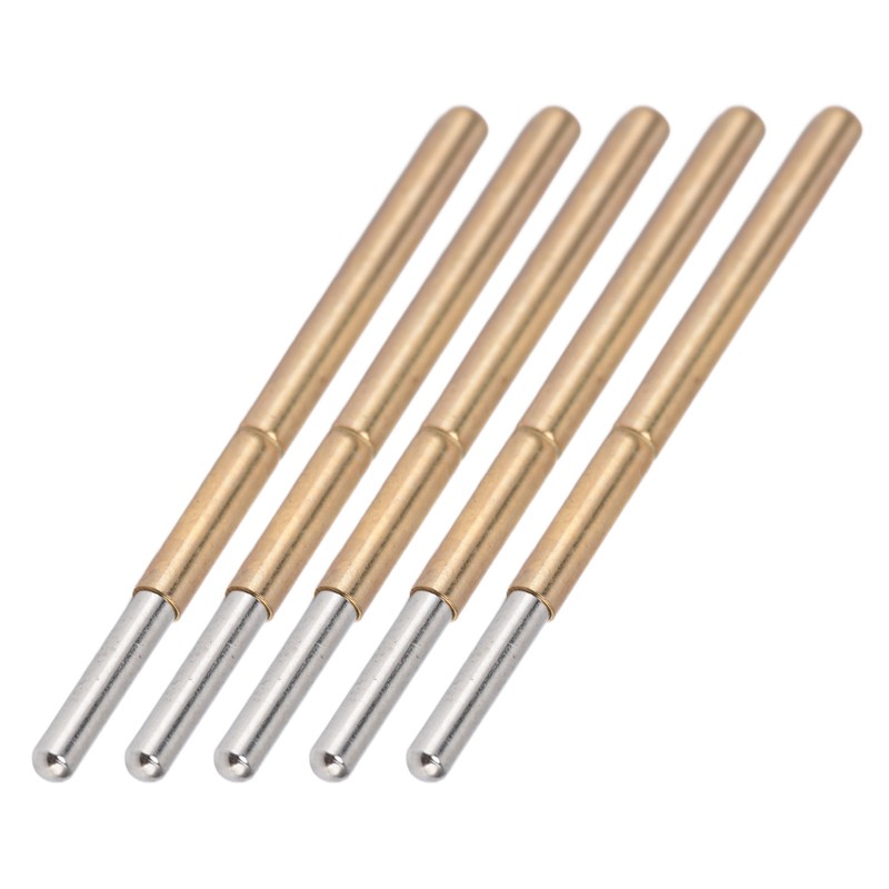 100PCS Spring Test Contact Probes Brass Stainless Steel Round Head