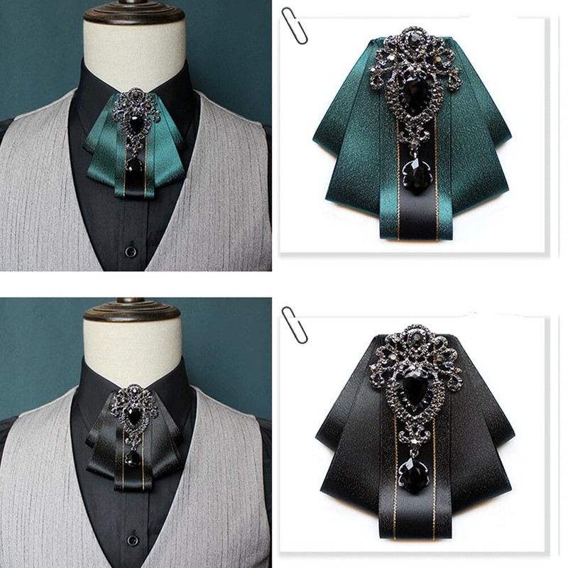 FYBownot Sparkly Bowtie, Unisex, Uniform Ribbon, Ribbon Tie, Pin +