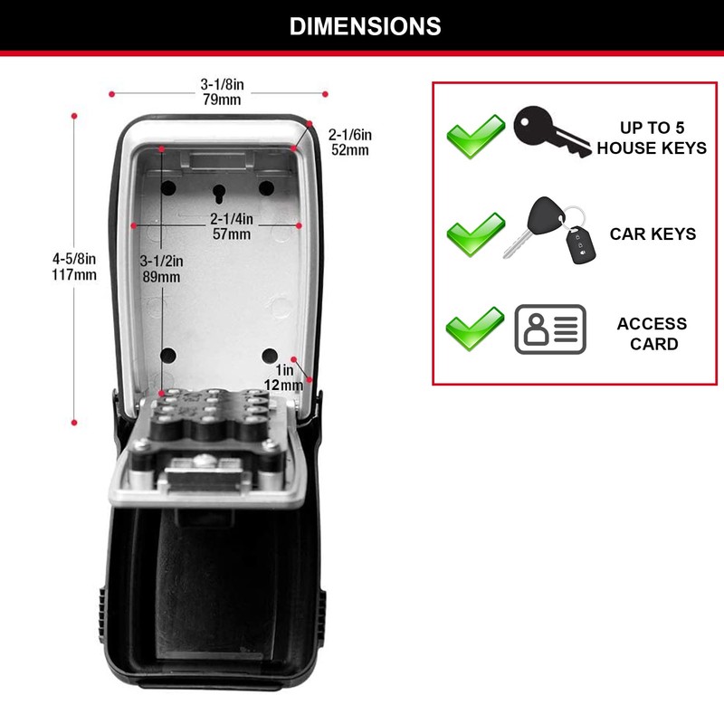 MASTER LOCK Push-Button Key Safe Wall Mounted, Medium 79 x