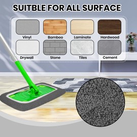 6 Pack Reusable Microfiber Mop Pads - Compatible with Swiffer Sweeper Mop, Washable Dry & Wet Sweeping Cloths Refills for Hardwood Laminate Tile Floor Cleaning