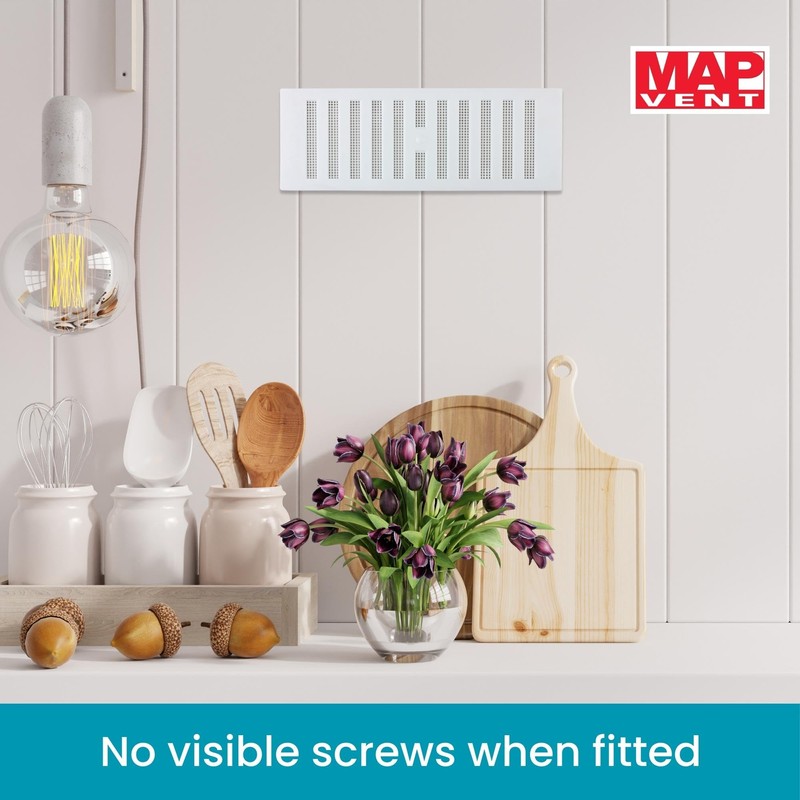 MAP 9" x 3" Adjustable Plastic Vent Grille with Fly