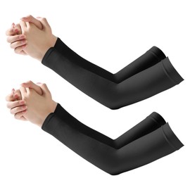 2 Paar Ärmel ​mit UV Sonnenschutz, Arm Sleeves Kühlung UPF 50+, Sonnenschutz Arm Ärmel, Unisex-Ärmlinge für im Freien Sport, Schwarz