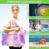 Fammart Fammart Iridescent Clear Beach Bag for Women, Large Pool
