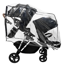SASHA'S Rain and Wind Cover Made for Mockingbird Single-to-Double 2.0 Stroller w/Second Seat Kit 2.0,Ventilation Holes, Maximum Coverage Made in USA (Stroller not Included)