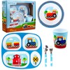 Bentology 5 Piece Train Themed Mealtime Set - Includes Plate,
