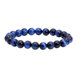 MILAKOO Blue Tiger Eye Bracelet Women's & Men's Stretch Beads Bracelet for Good Luck and Protection