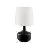 HomeRoots 17" Black Metal Bedside Table Lamp With White Shade