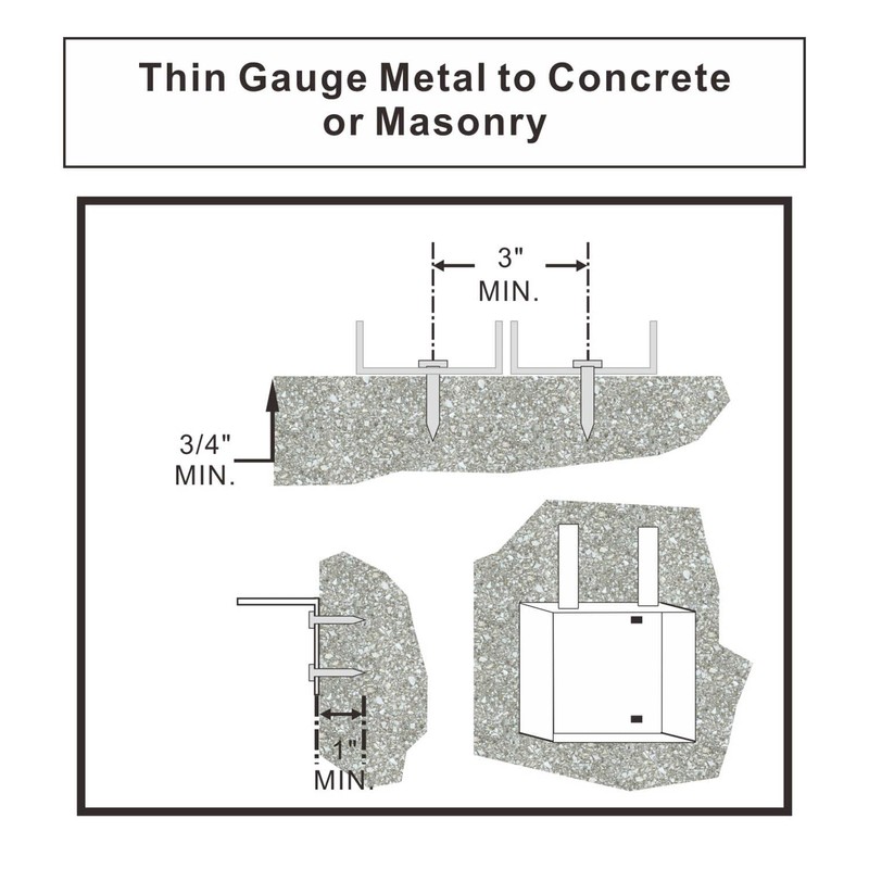 FVSCM 1" Powder Actuated Fasteners, Drive Pins with 1" Washer,