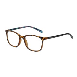 Calabria Lulu Reading Glasses +3.00 Tortoise Havana Amber Brown Colorful Floral Women Readers Fashion Trendy Modern Eyeglass