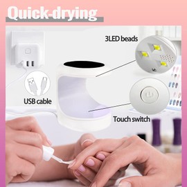 ANGNYA Mini UV Led Nail Lamp Portable Nail Dryer for Gel Nail, DIY Nail Art Tools at Home and Salons (Black)