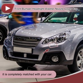 HEROFFIX Front Left Bumper Headlight Washer Nozzle Cover Cap No.86636AJ060 Bumper Trim Nozzle Cover for Subaru Outback 2010-2012 Silver Tone Plastic 1 Pc