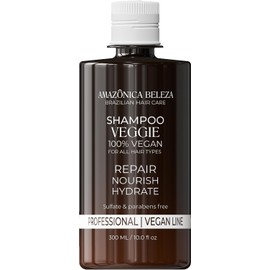 Champú refinador vegano AMAZONICA BELEZA, nutre, hidrata y repara, libre de sulfatos, parabenos y crueldad animal, con ingredientes naturales para todo tipo de cabello, 10 oz