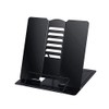 Blizzow Desk Book Stand Holders for Reading Hands Free, Durable Metal Adjustable Book Stand, Sturdy Lightweight Foldable Portable Bookstand -Cookbook, Recipe, Tablet, Music Book, Documents (Black)