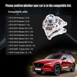 YYHHZZ Alternator Compatible with M~azda 3 2014-2018, M~azda6 2014-2021, CX-3 2016-2021, CX-5 2013-2019, MX-5 Miata 2016-2023 2.0L, alternator replacement for 20288N, PE0118300, PEDD18300