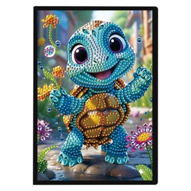 JISHSHAY Diamond Painting Notebook Diamond Art Journal Diamond Painting Kits Notepad Diamond Arts Kits Leather Journal Craft Kits for Adults Notebook Journal Adult Craft Kits Note Books A5 Turtle