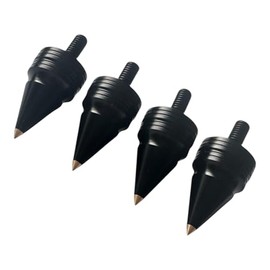 Precisiongeek - Large Aluminum Anodised Black Speaker Spikes M8 x 15mm long, Cone 20mm Diameter and 34mm Length, brass cone's end, for HiFi speakers, stands cabinets - Set of 4 pieces