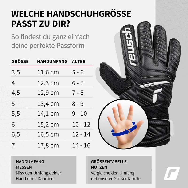 Reusch Attrakt Solid Junior Unisex Goalkeeper Gloves, Black 6
