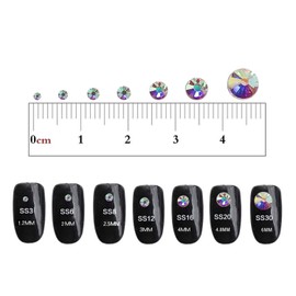 TOAOB 800pcs Crystal AB Rhinestones Flat Back Resin Gems Stickers 7 Sizes for Crafts Nails Decoration Makeup Clothes Shoes