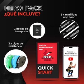 BOLD TRIBE Pack con Bandas - Ligas de Resistencia para Ejercicio con Resistencias Variables - Dominadas, Muscle Ups, Cross Training, Calistenia y Entr