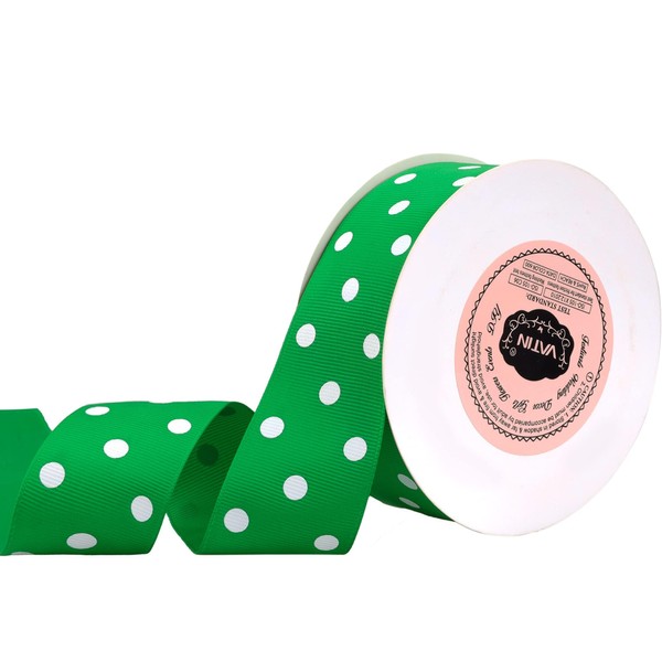 VATIN Polka Dot Craft Grosgrain Ribbon 1-1/2 Inch Wide by