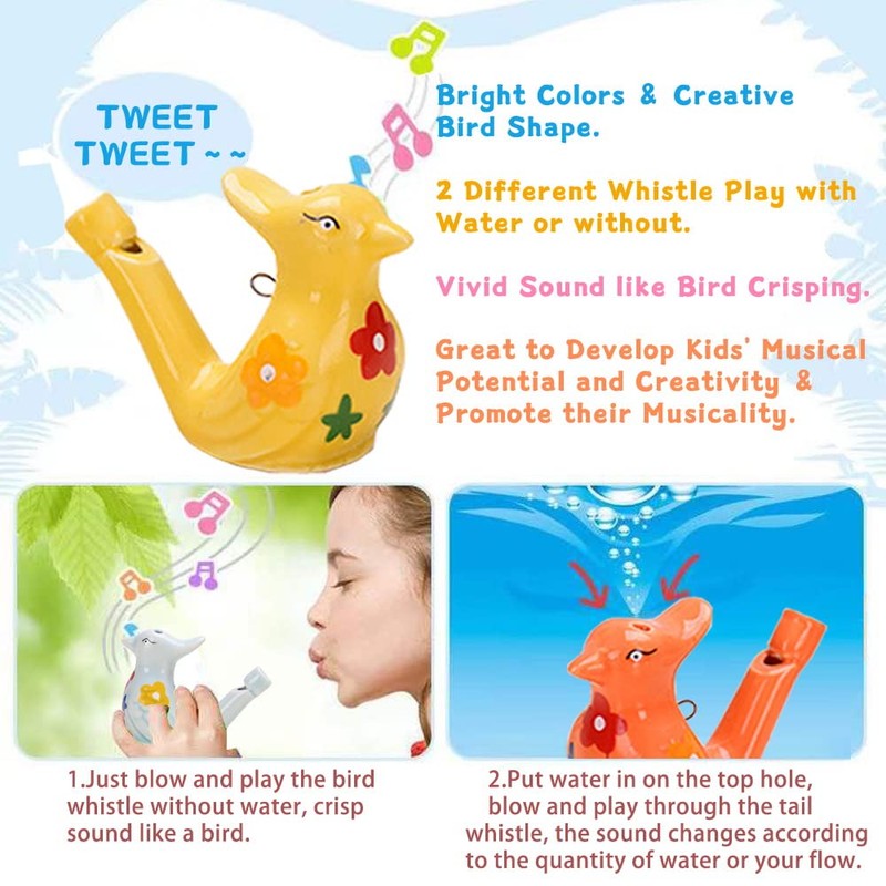 Oricool Ceramic Bird Whistle Children's Bird Pipe Sound - Pack