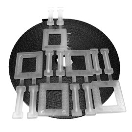 Pallet strapping kit Black 20m x 12mm with 5 plastic buckles, 7 pack