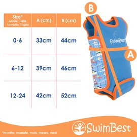 Swimbest Baby Wetsuit - A Neoprene Baby Swimming Costume/Baby Wrap for 0-24 Months with 50+ UV Protection (Pink, 6-12 Months)