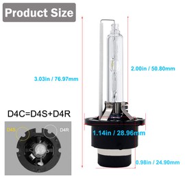 Eseastar D4S D4R HID Xenon Headlamp Bulbs 35W Metal Stents Base Quality 6000K White,Pack of 2
