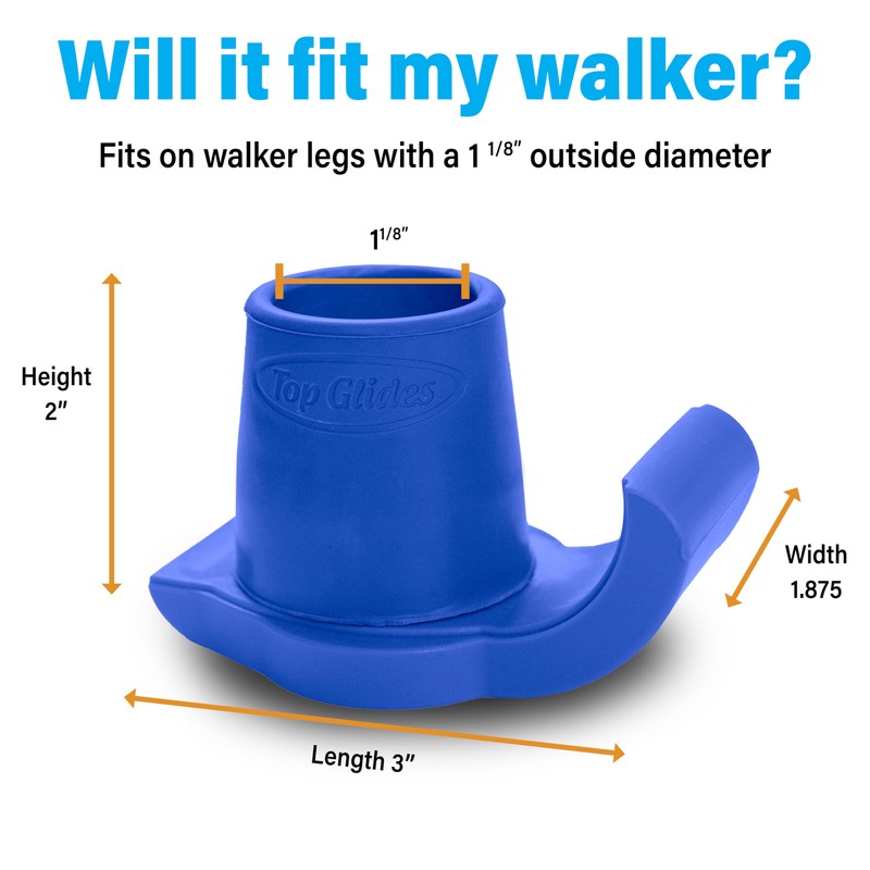 Top Glides DuraSki Extra Durable Walker Glide Skis for 1