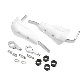 X AUTOHAUX 1 Set Universal Coffin Cut Large Motorcycle Handlebar Hand Guards Replacement White Plastic